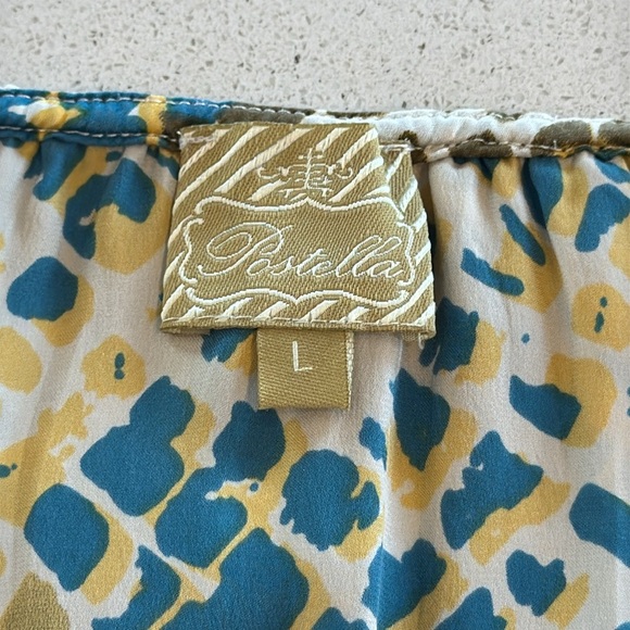 Postella Strapless Summer 100% Silk Dress – Size L, Yellow Multicolor - Picture 10 of 10